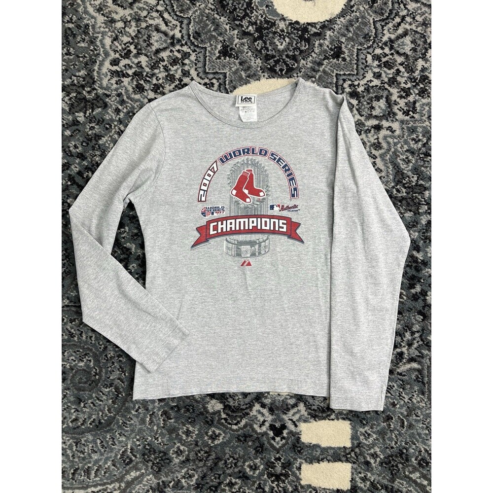 VTG  Majestic 2007 World Series Boston Red Sox Champions Long Sleeve Shirt Sz M